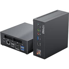 NiPoGi Mini PC AMD Ryzen 7 3750H (4C/8T, līdz 4.0GHz), 16GB DDR4 512GB M.2 SSD mini dators, 4K @ 60Hz trīskāršā displeja mini spēļu dators, HDMI/C tipa/DP izeja, RJ45-LAN, WiFi 5, BT 4.2