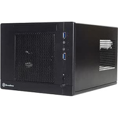 SilverStone SST-SG05BB-Lite - Sugo Mini-ITX kompaktes Cube Gehäuse, schwarz