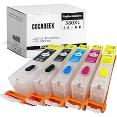 COCADEEX 580XXL Empty Refillable Ink Cartridge Replacement Compatible with Canon PGI-580XXL CLI-581XXL, for PIXMA TS6150 TS6151 TS6250 TS6251 TS6350 TS6351 TS705 TR7550 TR8550 TS9550 TS9550 TS9550 1C