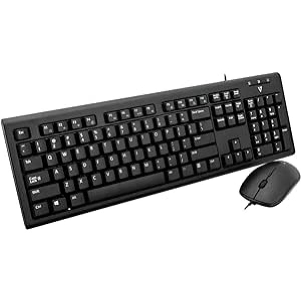 V7 CKU200US-E laidinis Tastatur & Maus rinkinys PS / 2, USB, Schwarz