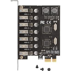 PCI E uz USB 3.0 7 portu paplašināšanas karte, adaptera karte 5 Gbps ātras pārsūtīšanas ātruma USB moduļa paplašināšanas karte 5 V operētājsistēmai Windows XP / 7/8 / 8.1/10