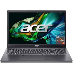 Acer Aspire 5 (A515-48M-R3AE) nešiojamas kompiuteris, 15,6 colio FHD ekranas, AMD Ryzen 7 7730U, 16 GB RAM, 1 TB SSD, AMD Radeon Graphics, Windows 11, QWERTZ klaviatūra, pilka