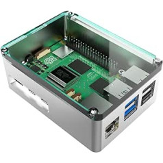 anidees aliuminio Pi dėklas, skirtas Raspberry Pi 5 Silver (AI-PI5-SG)