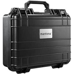 Mantona Outdoor Photo Protective Suitcase M (piemērots DSLR kamerai, GoPro actioncam, foto aprīkojumam un daudz kam citam, M izmērs, ūdensizturīgs, triecienizturīgs, putekļu necaurlaidīgs) melns