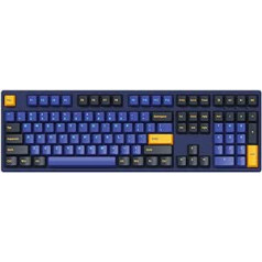 Mehāniskā spēļu tastatūra Akko 3108 Horizon, QWERTY izkārtojums, 100% anti-ghosting ar PBT Doubleshot taustiņu vāciņiem, ķiršu profils, krēmkrāsas dzeltens slēdzis, pilna izmēra tastatūra operētājsistēmai Win/Mac