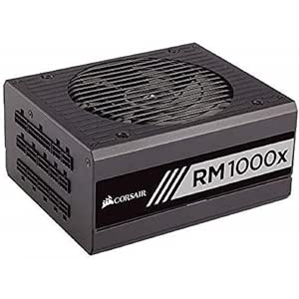 Corsair CP-9020094-UK RM1000x 1000 W 80 Plus Gold zertifiziertes modulares 135 mm Thermisch gesteuertes Lüfter-Netzteil – Schwarz