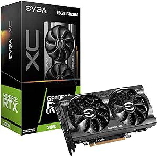 EVGA GeForce RTX 3060 XC Gaming, 12G-P5-3657-KR, 12 GB GDDR6, dvigubas ventiliatorius, metalinė galinė plokštė