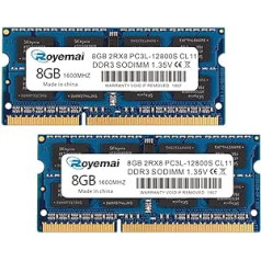 DDR3 1600 PC3-12800S 16GB komplekts (2X8GB) RAM 8GB 2Rx8 204-pin Dimm CL11 1.35V klēpjdatora atmiņas moduļa jauninājums