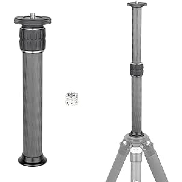 ER322C universāls 10 slāņu oglekļa šķiedras statīva centra kolonnas pagarinājuma staba pagarinātājs statīvs Divdaļīgs centra kolonnas pagarinājuma stienis statīva monopoda DSLR kamerai 32,5 mm caurule