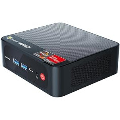 Beelink AMD Ryzen 7 5700U Mini PC (8C/16T, līdz 4,3 GHz), SER5 Mini Computer 32GB DDR4 500GB M.2 2280 PCIe3.0 SSD, atbalsts 4K@60Hz trīskāršā izeja/WiFi 6/BT5.2/HDMI/ /C tips