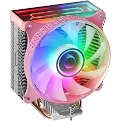 Mars Gaming MCPU-VR Pink, procesoriaus radiatorius, dvigubas begalybės veidrodis ARGB, 4 HCT šilumos vamzdžiai, 180 W TDP, ypač tylus PWM 12 cm ventiliatorius