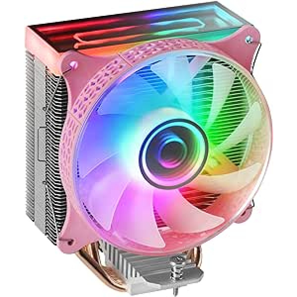 Mars Gaming MCPU-VR Pink, CPU dzesētājs, Dual Infinity Mirror ARGB, 4 HCT Heatpipes, 180 W TDP, īpaši kluss PWM 12 cm ventilators