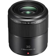 Panasonic H-HS030E LUMIX G Makro 30 mm F2.8 ASPH.Objektiv (OIS Bildstabilisator, Bildwinkel 40°, Filtergrröße 46 mm) schwarz