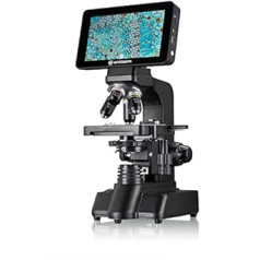 Bresser LCD Microscope Researcher with Touch Display for 44-700x Magnification, Condenser, Cross Table, Fine Focus and 16MP CMOS Sony Sensor for Photos and Full HD Videos