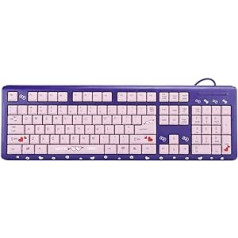 Fdit vadu tastatūra, īpaši plānā USB vadu tastatūra ar 104 taustiņiem, universāla USB tastatūra mājas biroja klēpjdatoriem, 45,5 x 14,7 cm / 17,9 x 5,8 collas (violeta rozā)