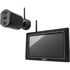 ABUS EasyLook BasicSet PPDF17000 Surveillance Camera + Portable Monitor with Touchscreen - Easy Handling, Motion Detection, Alarm and Recording Mode, Intercom Function, Night Vision