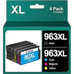 Coloran 963XL 963 printeru kasetņu nomaiņa HP 963 XL 963XL kasetnēm Multipack HP OfficeJet Pro 9010 9012 9020 9014 9015 9016 9018 9019 9029 2026 melns