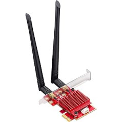Cudy AX5400 trīsjoslu Wi-Fi 6 Wi-Fi/Bluetooth® adapteris PCIe 5400Mbps