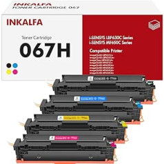 067H Toner Compatible Toner Cartridge to Replace Canon 067H 067 for Canon i-SENSYS MF655CDW Toner MF657CDW LBP631CW LBP633CDW MF651CW (Black Cyan Yellow Magenta, Pack of 4)