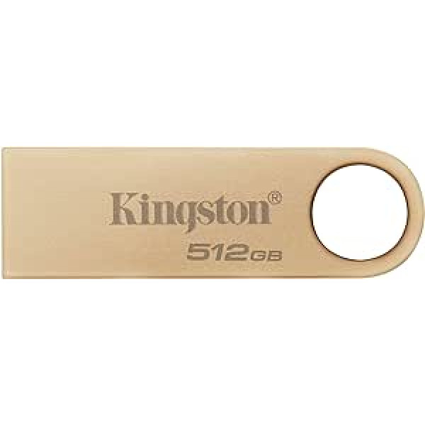 Kingston DataTraveler SE9 Gen 3 — 512 GB — 220 MB/s lasīšana — metāla USB zibatmiņa 3.2 Gen 1 — zelta