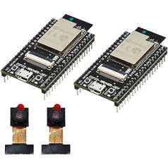 ARCELI ESP32-WROVER-DEV Development Board (Soldered Pin Rows), ESP32-CAM Onboard WiFi + Bluetooth Module Supports OV2640 Energy-Saving Dual Core Compatible with Arduino IDE, Pack of 2