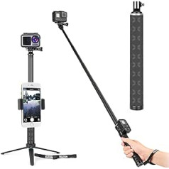 TELESIN Carbon Fiber Selfie Stick 90 cm GoPro Hero 8, Hero 7, Hero 6, Hero 5, Hero 4 3, DJI Osmo Action Osmo Pocket, Insta360, Akaso un citām darbības kamerām