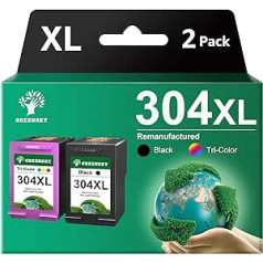 GREENSKY perdirbtos spausdintuvų kasetės, suderinamos su HP 304 304XL juoda ir spalvota Envy 5010 5020 5030 5032 Deskjet 2620 2622 2630 2633 3720 3730 3 263 spausdinimo paketai iš 263 vnt.