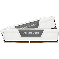 Corsair VENGEANCE DDR5 RAM 32 GB (2 x 16 GB) 5200 MHz CL40 Intel XMP iCUE saderīga datora atmiņa — balta (CMK32GX5M2B5200C40W)