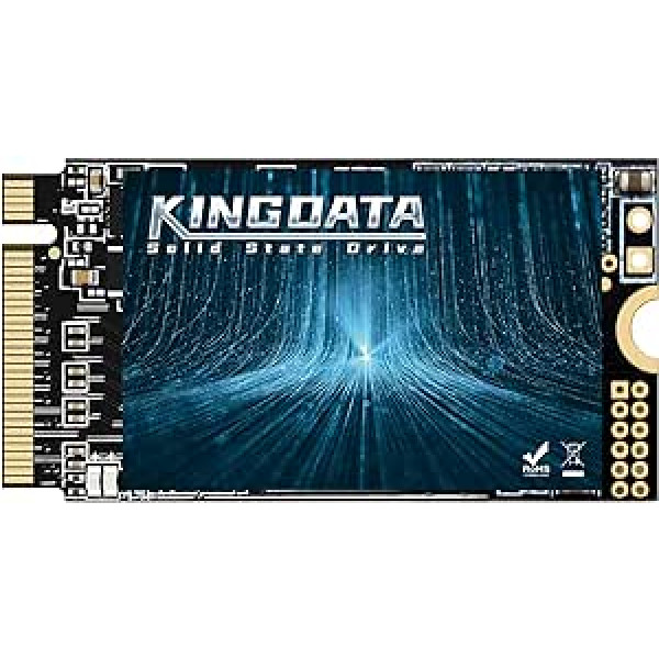 KINGDATA M.2 2242 SSD 512GB NVMe PCIe Gen3 x 4 iekšējais cietvielu disks, 3D NAND TLC, spēļu SSD, R/W ātrums līdz 2200 MB/s un 1800 MB/s (M.2 2242 PCIe, 512 GB)