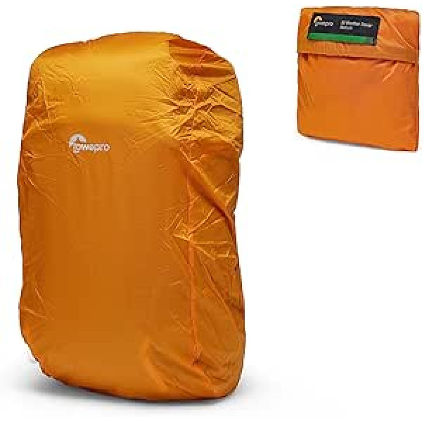 Lowepro lietus pārsegs AW Medium Izgatavots no otrreizēji pārstrādātiem materiāliem, Ūdensnecaurlaidīgs aizsargmaciņš kameras somām, Mugursomas pārvalks, Lietus necaurlaidīgs