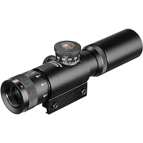 ACEXIER 4X Compact Hunting Air Rifle Rifle Scope Tactical Optical Sight Glass Etched Reticle Rifle Scope with Hinged Lens Caps