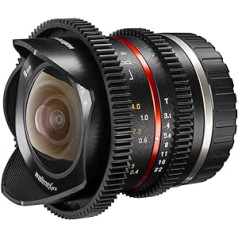 Walimex Pro 8 mm 1:3.1 VCSC Fish-Eye foto un video objektīvs Sony E-Mount Lens Bayonet Black (manuālais fokuss, aprēķināts APS-C sensoram, IF, nepārtraukta apertūras regulēšana, ķēdes rats)