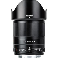 VILTROX AF 23 mm F1.4 E-Mount objektīvs, Autofokusa APS-C platleņķa fiksēta fokusa garuma objektīvs (52 mm filtra vītne) Sony E Mount kamerām A7, A9, A6600, A6500, A6400, A5100 un Nex Series, melns