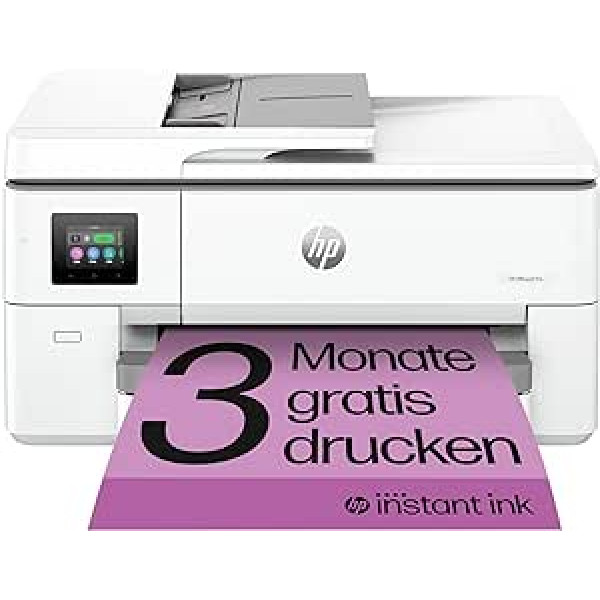 HP OfficeJet Pro 9720e daudzfunkciju printeris, 3 mēnešu bezmaksas drukāšana ar iekļautu HP Instant Ink, HP+, printeris, skeneris, kopētājs, fakss, Wi-Fi, LAN, abpusējais, gaisa nospiedums, pelēks/balts