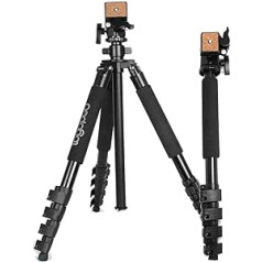 togopod Survival PAT Duo foto statīvs ar monopodu — Tripod to Go kameras statīvs (iepakojumā: 49 cm H 170 cm G 2,2 kg)