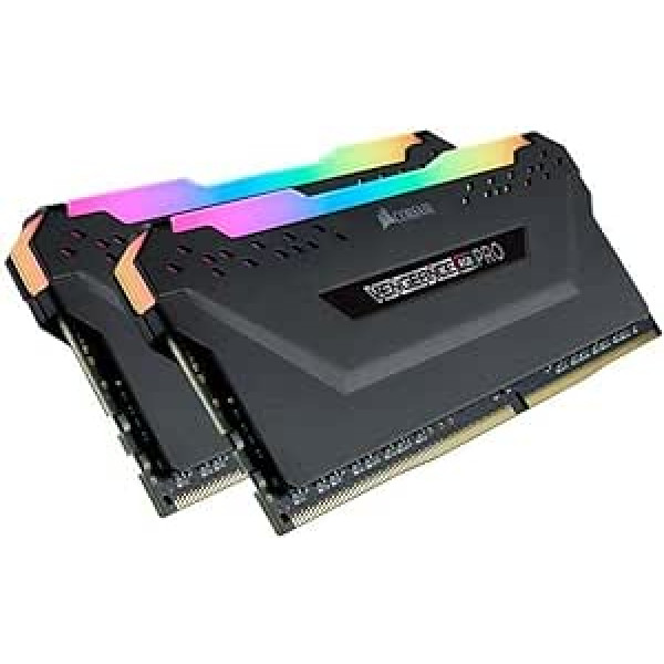 Corsair VENGEANCE RGB PRO 16GB (2x8GB) DDR4 4000 (PC4-32000) C18 AMD optimizētā atmiņa — melna