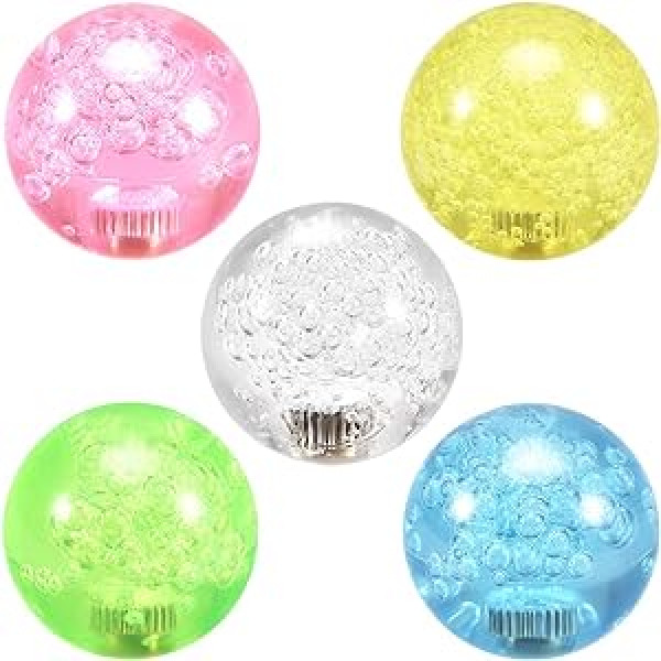 sourcing map Joystick Ball Top Handle Rocker Round Head Arcade Game DIY Parts Replacement Crystal Pink Yellow Blue Green White Pack of 5