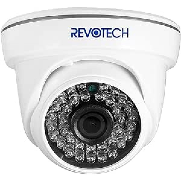 Revotech Dome Security POE IP kamera, HD 3MP iekštelpu CCTV videokamera IR nakts redzamības 3,6 mm objektīvs P2P H.265 (I3012-P balts)