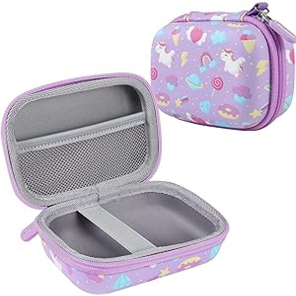 Leayjeen Camera Bag for Kids, Compatible with Hangrui, Gofunly, BaFuland, Slothcloud, YOKISS, Digital Camera for Kids Video Camera for Boys Girls Birthday Gifts (Case Only), Unicorn Purple, Unicorn