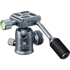 K&F Concept 360 Degree Panoramic Tripod Head with Handle for Video and Photography - Grey