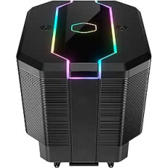 Cooler Master MasterAir MA620M CPU dzesētājs — ARGB divu torņu radiators, 6 siltuma caurules ar klusu SF120R ventilatoru