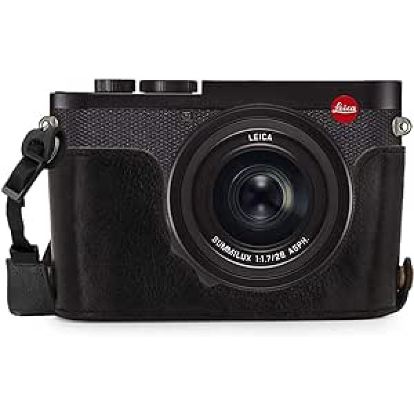 MegaGear MG1718 EVER READY BLACK GENUINE LEATHER CAMERA CASE BAG FOR LEICA Q2