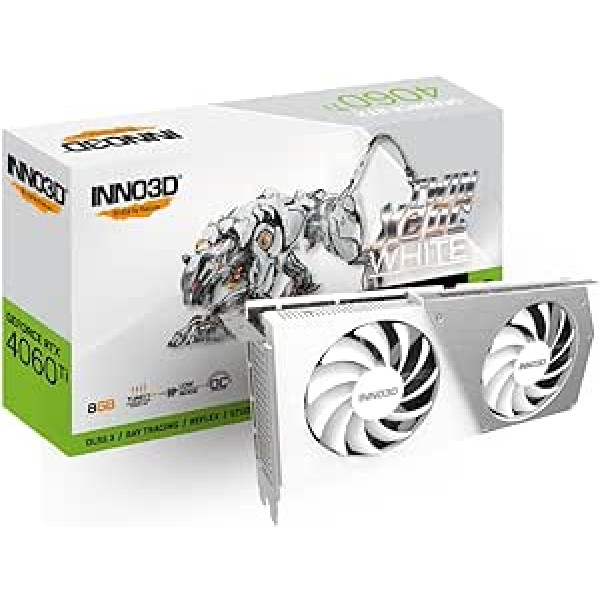 Inno3D GeForce RTX 4060 Ti Twin X2 OC White 8GB GDDR6 - N406T2-08D6X-171153W