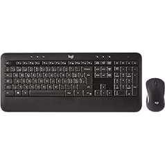 Logitech MK540 Advanced bezvadu tastatūras peles komplekts, 2,4 GHz bezvadu savienojums, izmantojot USB Unifying uztvērēju, 3 gadu akumulatora darbības laiks, Windows un ChromeOS dators/klēpjdators, Šveices QWERTY izkārtojums