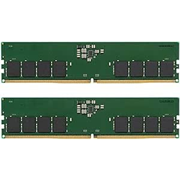 Kingston ValueRAM 16 GB (2 x 8 GB) komplekts ar 2 4800 MT/s DDR5 bez ECC CL40 DIMM 1Rx16 KVR48U40BS6K2-16 galddatora atmiņu