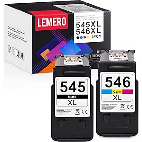 Lemero 545XL 546XL kasetnes, kas saderīgas ar Canon printeru kasetnēm 545 546 XL Multipack PG-545 CL-546, kas paredzētas Canon Pixma MX495 TS3350 TS3150 TS3151 MG2555s MG2555s MG2555s MG2555s 3MG2550s 545MG2550s MG2550s 10