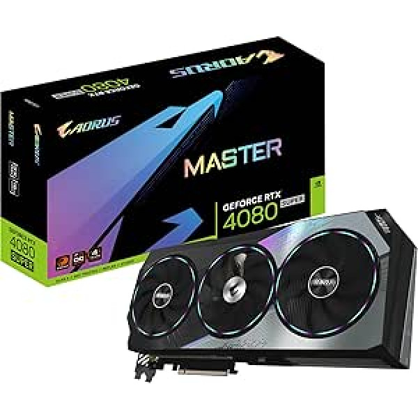 Gigabaitu GeForce RTX 4080 Super AORUS galvenā grafikas karte — 2625 MHz kodols, 16 GB GDDR6X 23 000 MHz 256 bitu atmiņa, PCI-E 4.0, 3X DP 1.4, 1 x HDMI 2.1a, MDSSAVN3. MD-68 USD.