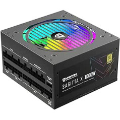 Nfortec - SAGITTA X Power Supply 850W Full Modular ATX 80+ Gold, 120mm ARGB Fan, Colour and Light Effects, PCIE 5.0, Black