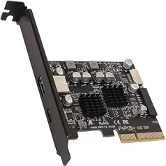 ASHATA PCI Express į USB 3.2 GEN 2 priekinė C tipo išplėtimo plokštė, 10 Gbps maksimalaus greičio USB C prievadai PCIE USB 3.2 GEN 2 išplėtimo plokštė staliniam kompiuteriui