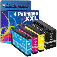 Tito-Express 4 printeru kasetnes, kas ir saderīgas ar HP 953XL, kas paredzētas HP OfficeJet Pro 7720 7740WF 7700 Series 7730 8200 Series 8210 8216 8218 8710 8715 8718 8719 no Platinum Series